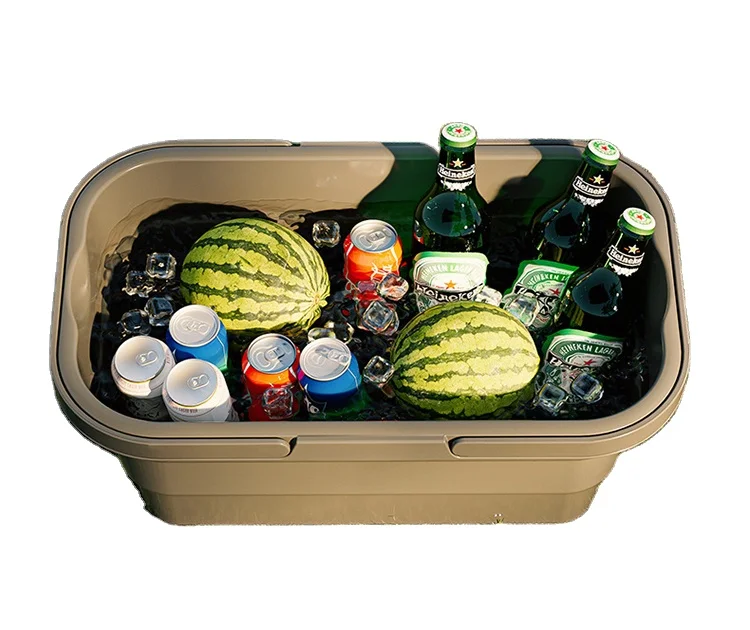 Hot selling product Portable Folding Collapsible plastic picnic camping basket storage box with lid