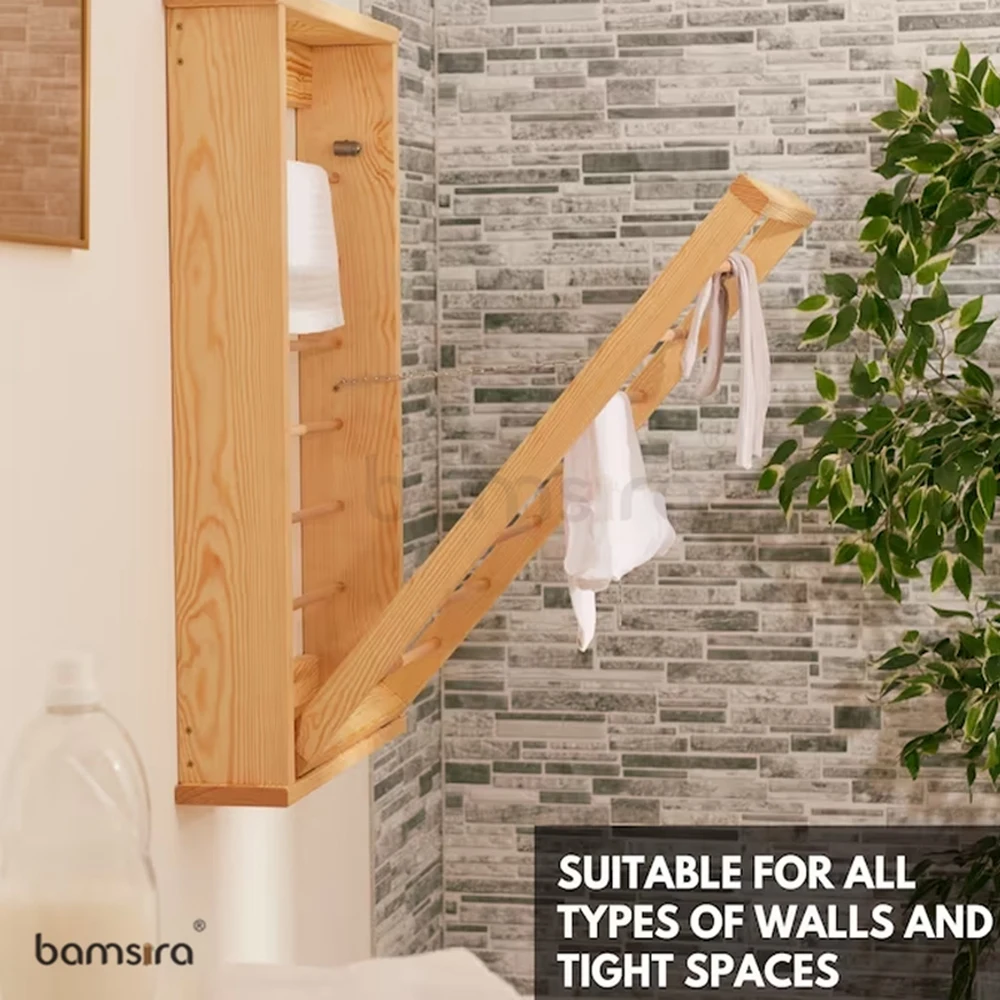 OEM/ODM Wholesales Wooden Portable Dryer Clothes Cabinet Wall Mounted Drying Rack