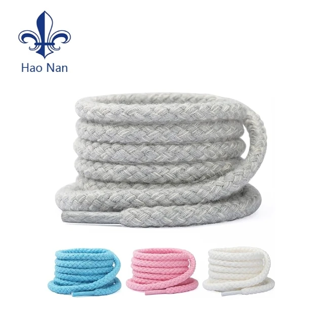 Round Rope Laces Thick Cotton Solid Shoe Laces Shoelace for Men Women Sneakers Shoestrings