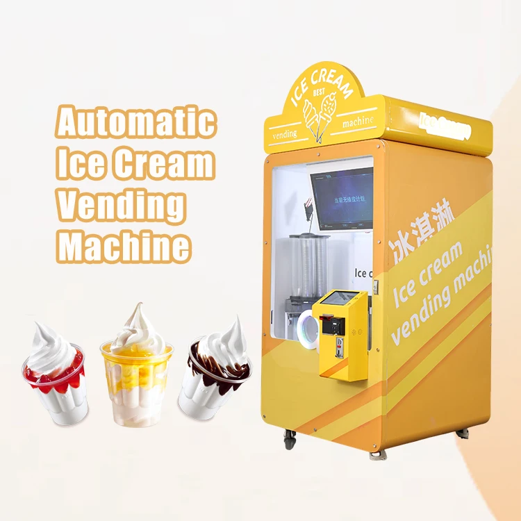 China Factory Direct Earn Money Commercial kids pink Automatic Ice-cream Vending Machine Robot For Sell party