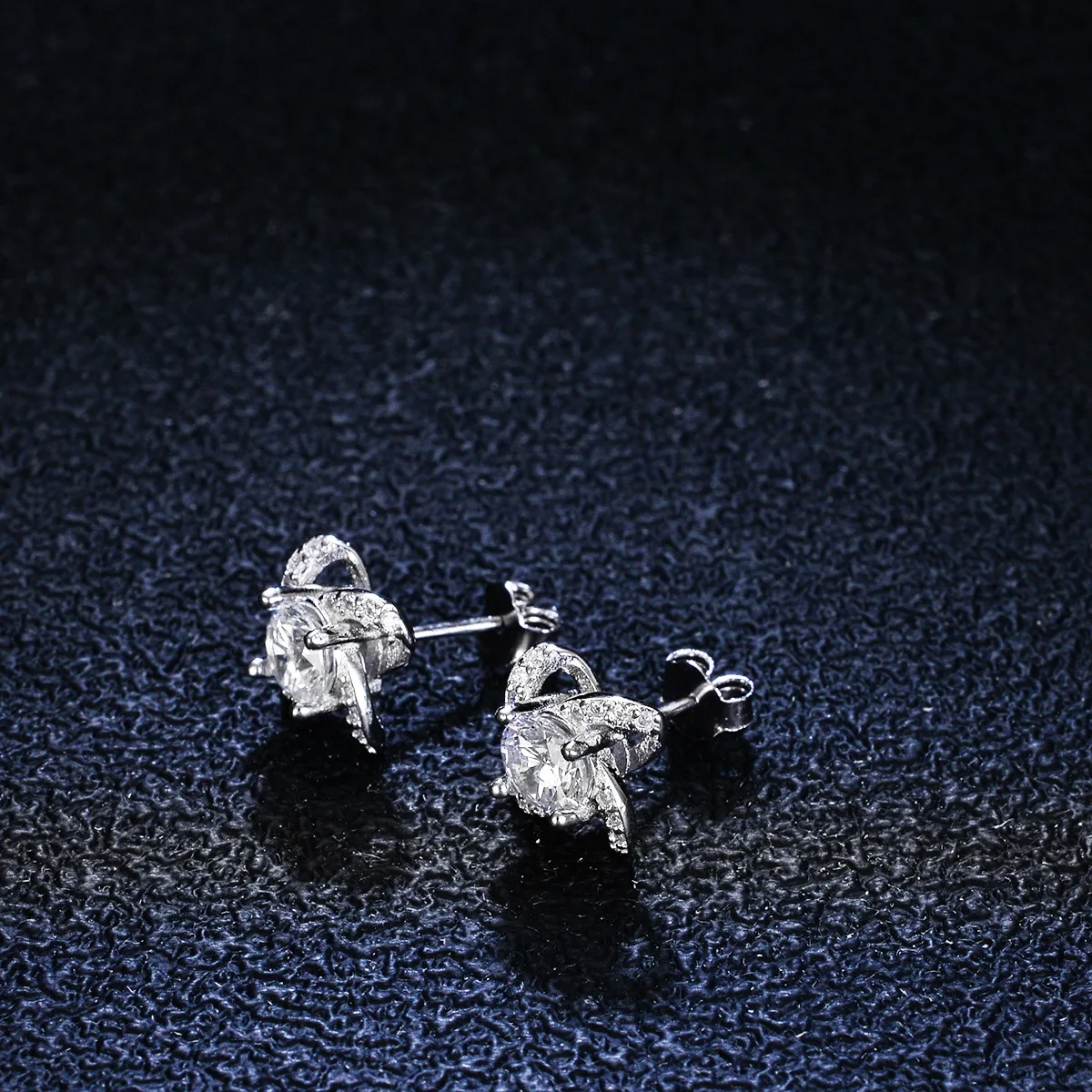 Luxury 925 Sterling Silver Moissanite Diamond Stud Earrings Mossanite Jewelry Four-leaf Clover for Women Fine Jewelry