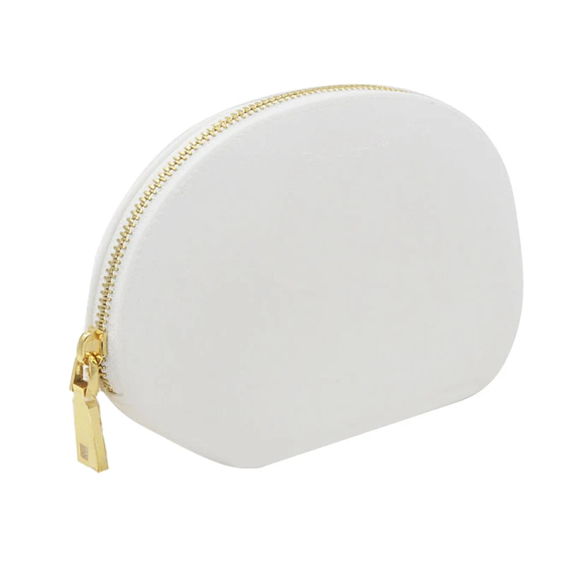 Custom logo private label Portable semi round Waterproof rubber Toiletry Wash Bag Shell Silicone Cosmetics Makeup Bags