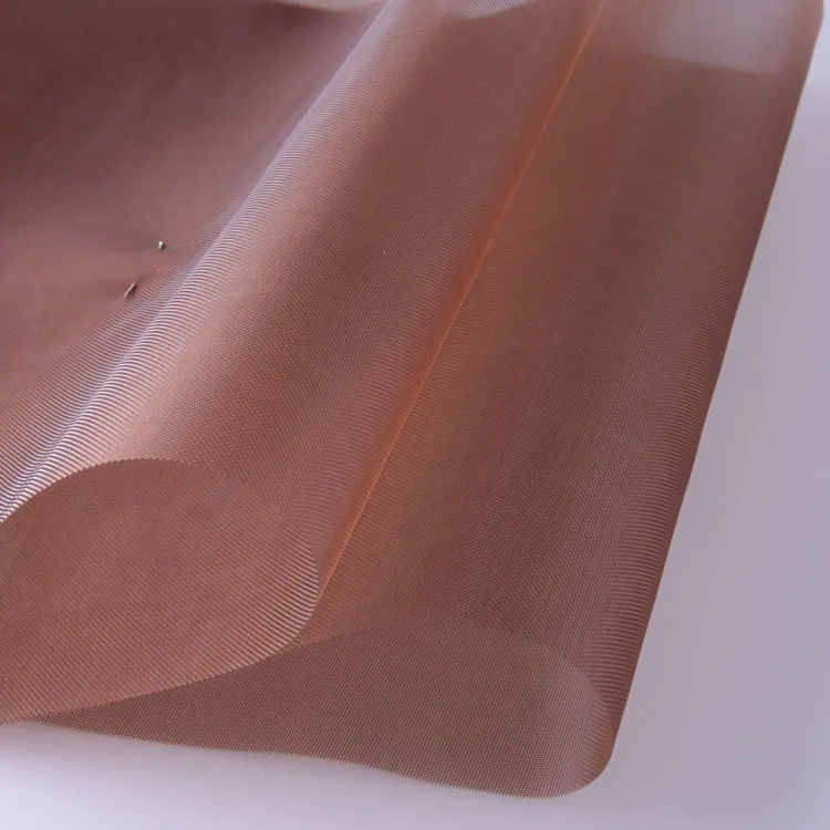 Brown Polyester Nylon Mesh Tulle Crinoline Fabric for Lady Fashion Cosmetic Bag