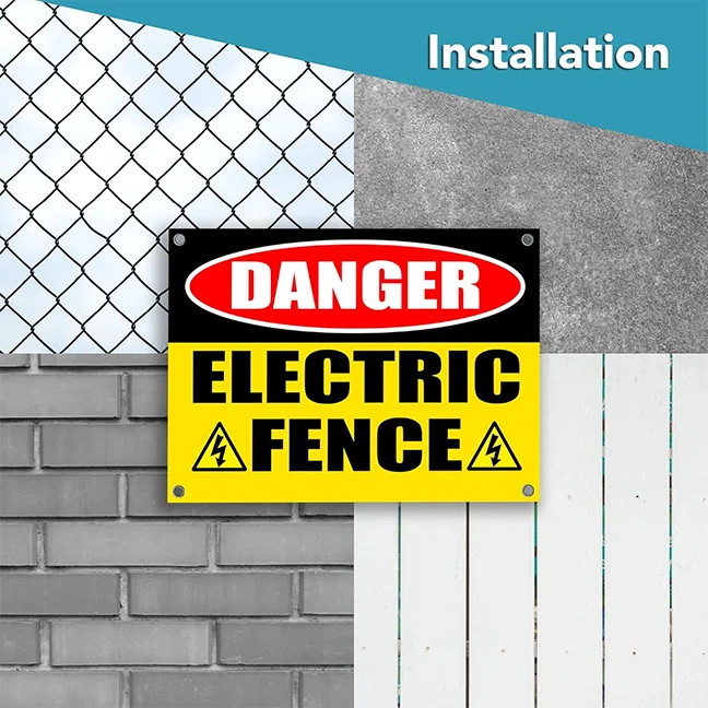 Custom High Quality Danger Electric Fence Sign Electric Fence Safety Warning Signs