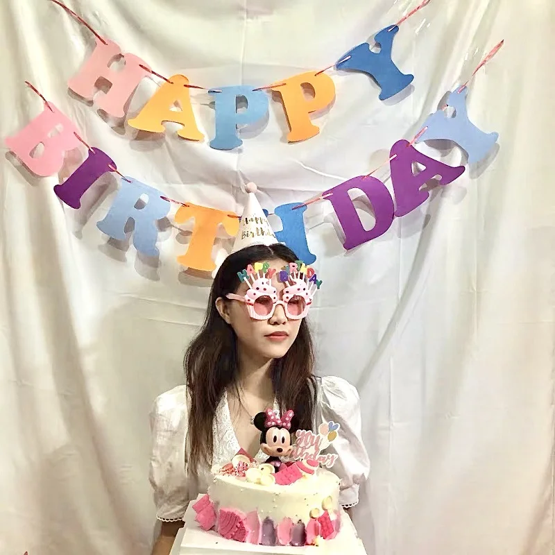 Baby shower birthday party decoration garland bunting supplies alphabet bunting banner theme happy birthday banner