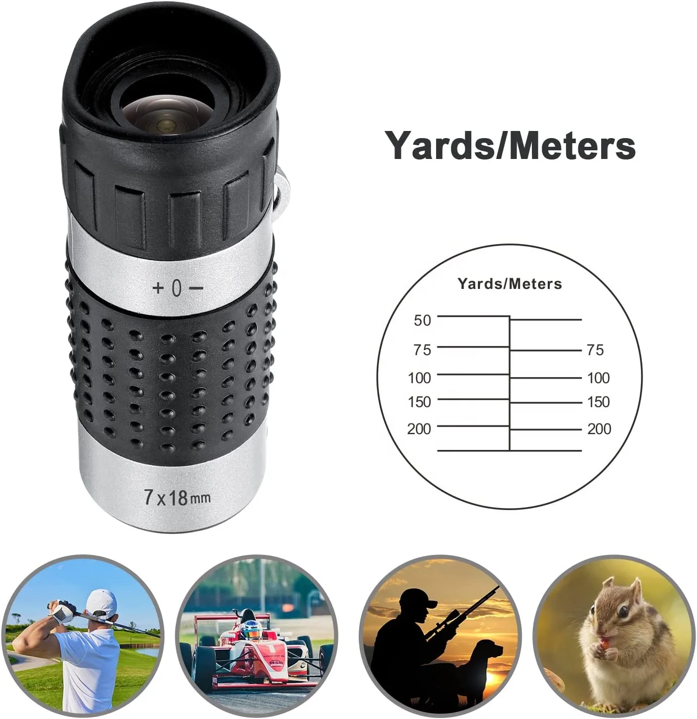 7x18 Monacular Telescope Golf Distance Range Finder