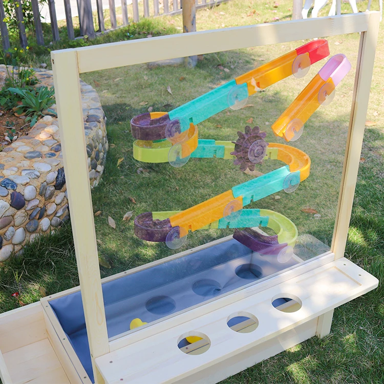 New Design Children  Wooden DIY Multifunction Sandbox Wood Water wall Small Outdoor Playground with Planter