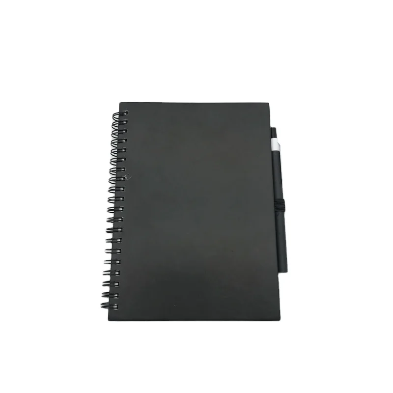 A5 Carton covered sublimation spiral notebook with 70 blank sheets and recycled paper ballpoint pen