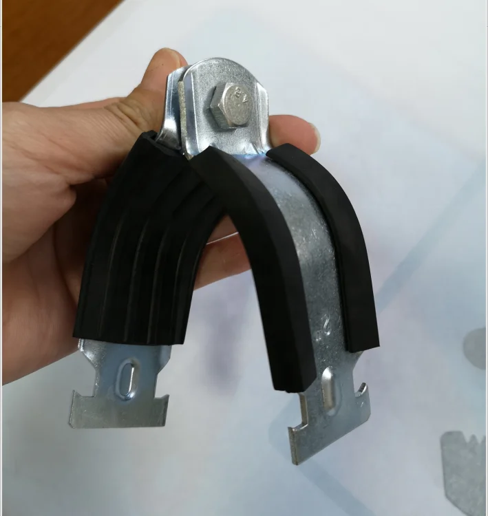 High Grade Rubber Lined Pipe Clamp Metal Pipe Clips Pipe Hanger