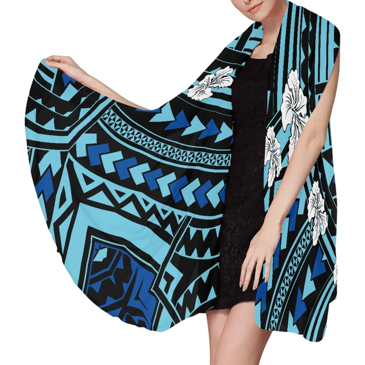 OEM Comfortable Polynesian Hibiscus Flowers Tribla Print Sarongs Hawaii Custom Print Sarong for Women Beach Wear Towel Wholesale