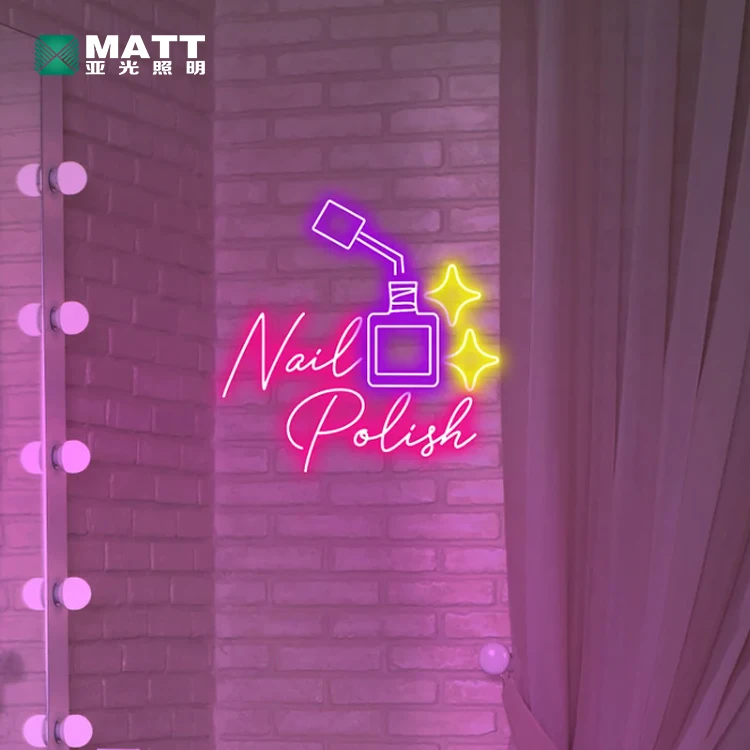 Matt Dropshipping Custom Nails Neon Sign Store Business Logo Beauty Salon Acrylic Led Nail Room for Wall