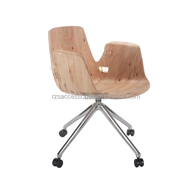 Aluminum Leg Office Chair with Wheels Wood Metal Parts for Home Hotel Villa Gym Use-Multi-Application Furniture for Living Room
