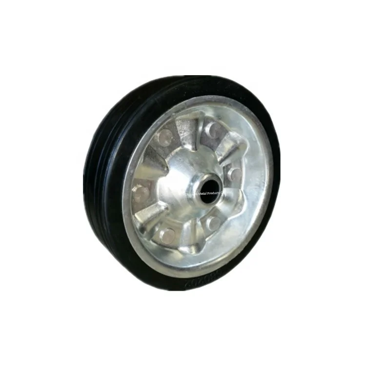 Spare Wheesl Parts Metal Rim Solid Rubber Tyre 200X50mm for Trailer Jockey  Wheels