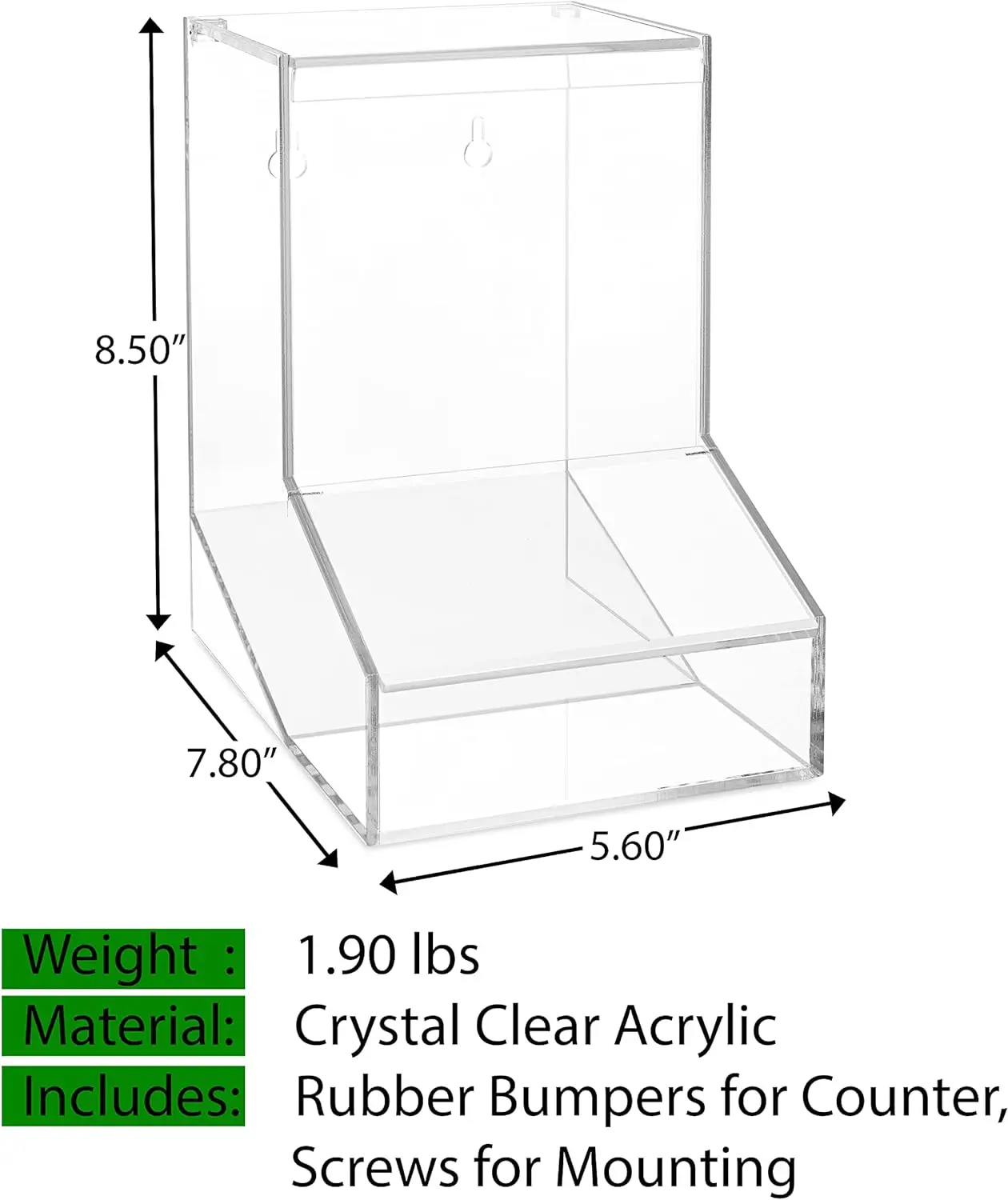Acrylic Candy Dispenser Bin with 2 Lids for Bulk Candy Storage - Bubble Gum, Lollipops, Chocolate and More Snacks - for Home