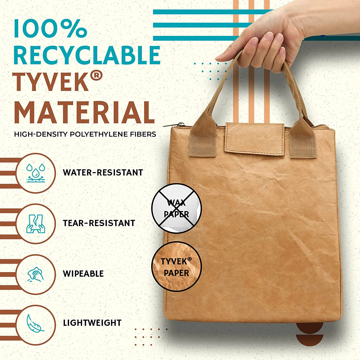 Custom Logo Promotional Reusable Thermal Insulation Cooler Bag Can Beer Bottle Tyvek Paper Insulated Lunch Cooler Bag For Food