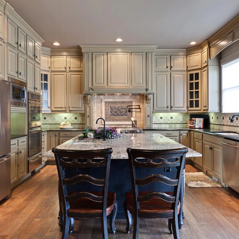 2023 Dorene Made In China Custom Design L Shape Paint Luxury Style Doors Solid Wood Modern White Shaker Kitchen Cabinets