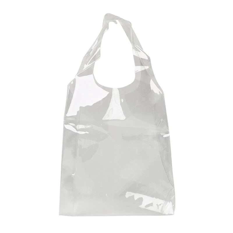 New Style Custom Logo Pvc Shoulder Jelly Shopping Large Transparent Clear Pvc Tote Bag for Beach Travel Grocery