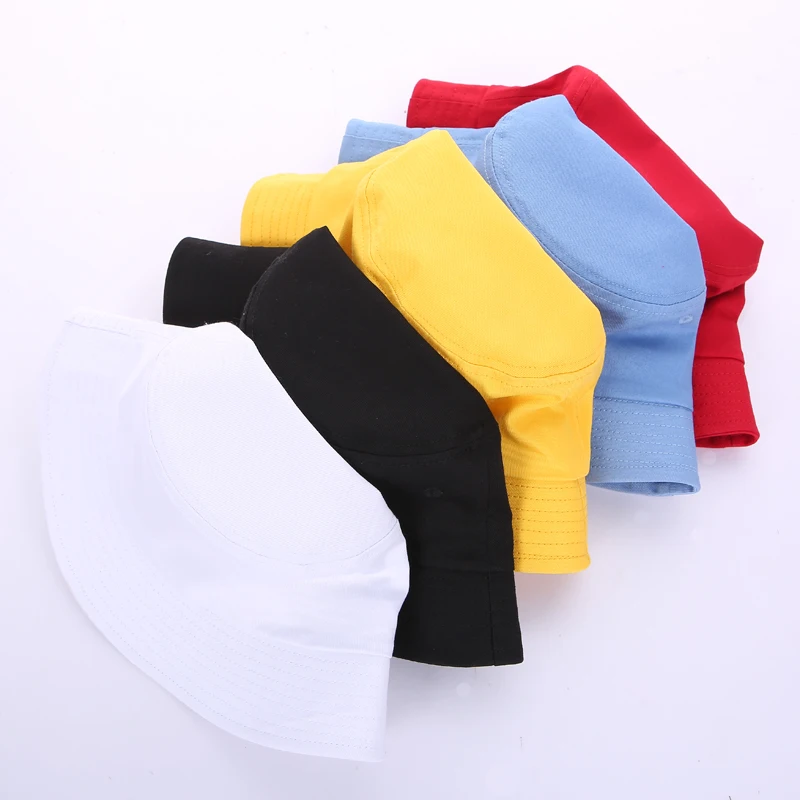 
Low MOQ Custom Logo Fashion Plain Cotton Bucket Hat Summer Beach Hat Wholesale Blank Bucket Hat 