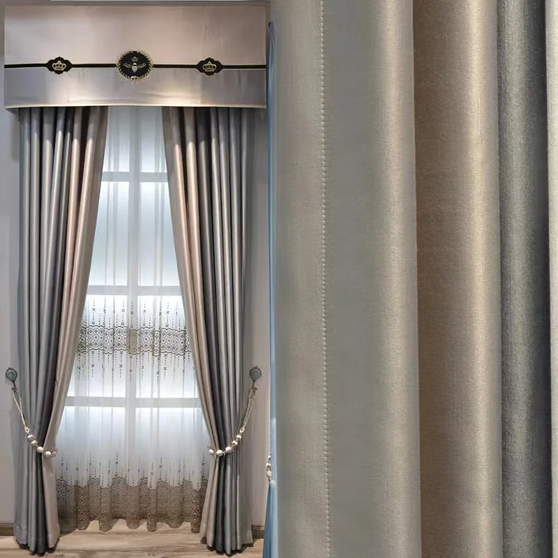 Manufacturer Curtain Fabric Blackout High Density Design Fashion Luxury Curtains Hotel Room Blackout Curtain