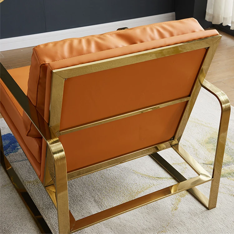 32 new designs high quality hotel armchair stainless steel leather modern living room chairs furniture