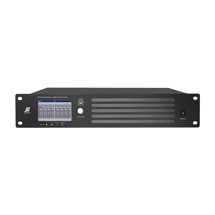 China New Product Aluminium Metal 4-Channel DSP Digital Power Amplifier Dante Amplifier
