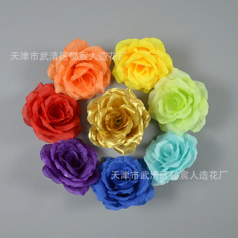 Simulation 10cm rose flower wedding background wall road ball arrangement for silk cloth head