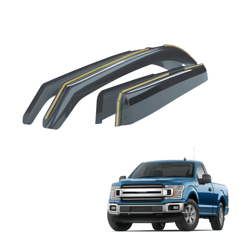 4Pcs Truck Accessories Tape-on Rain Guards Window Visors Vent Deflector Vent Visor For Ford F150 2015-2022