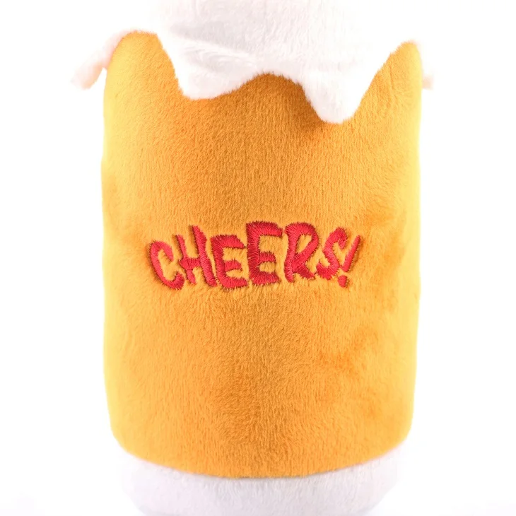2020 glass bottle plush beer cup squeaky pet dog puppy chew toy