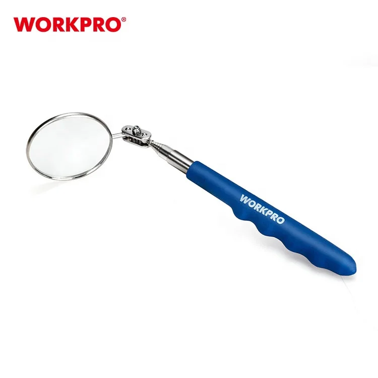 WORKPRO Telescoping Flexible Inspection Mirror Circular Telescopic Inspection Lens Fault Check Telescopic Mirror
