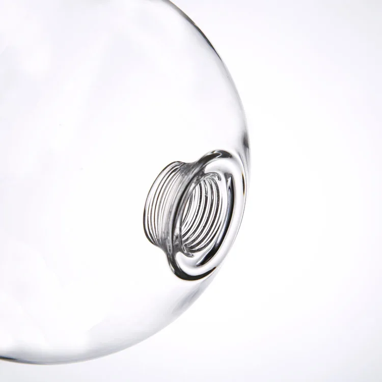 
hand blown G9 borosilicate glass ball pendant lamp cover with glass screw thread 
