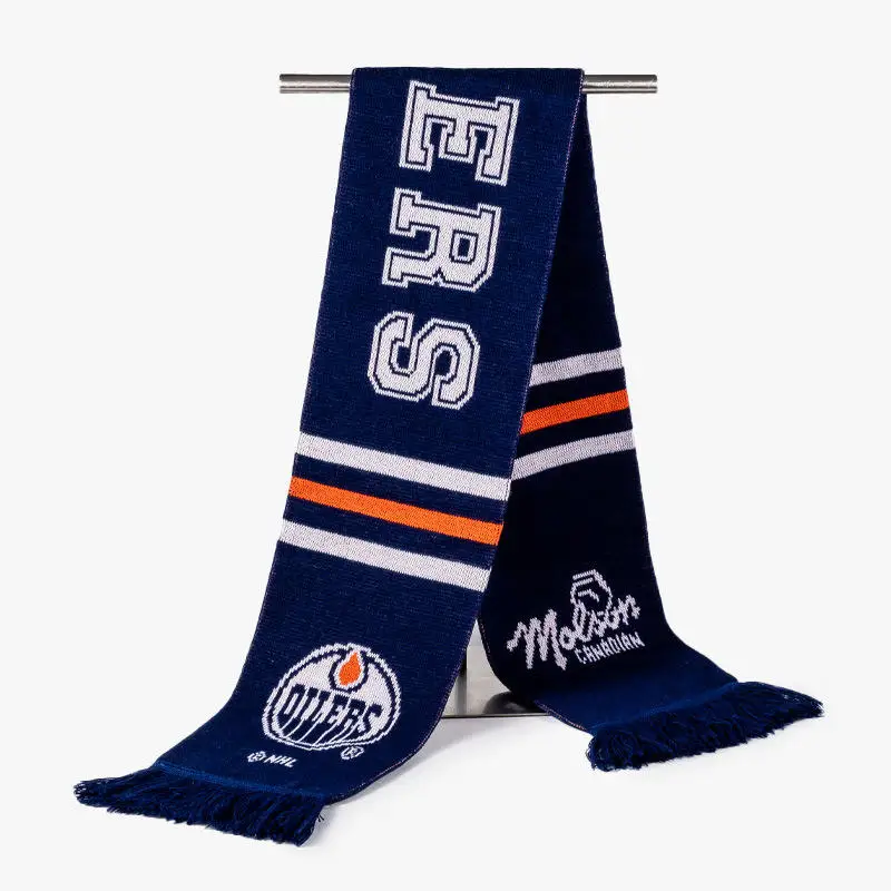 Custom Design Printed Polyester Jacquard Scarves Football Soccer Club Sport Fan Scarf