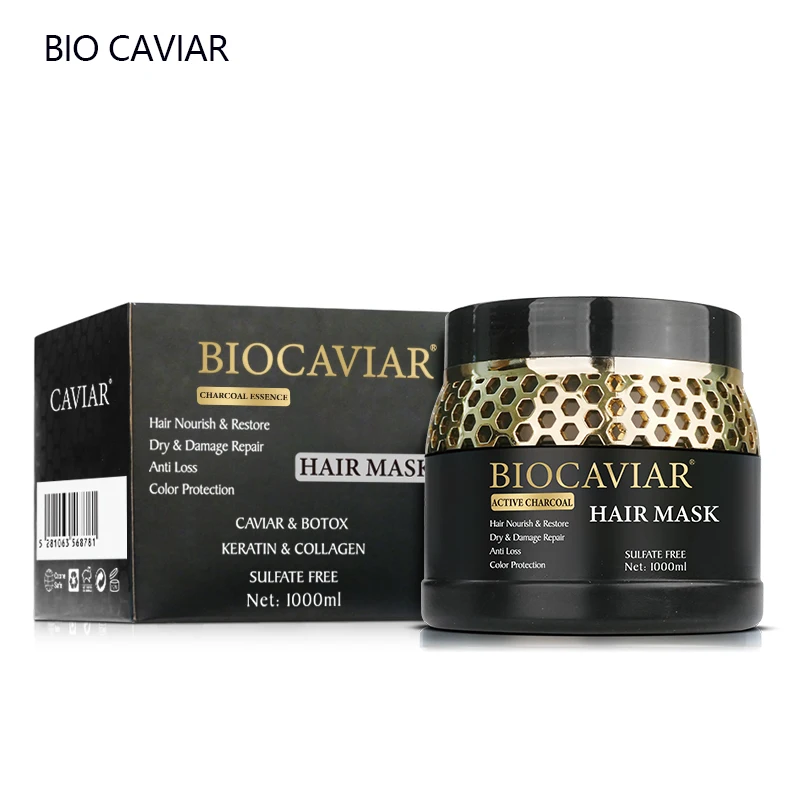 Black Caviar Hair Mask Intensive Repair Rich In Protein Collagen Anti Hair Loss For Colored Hair 1000ML