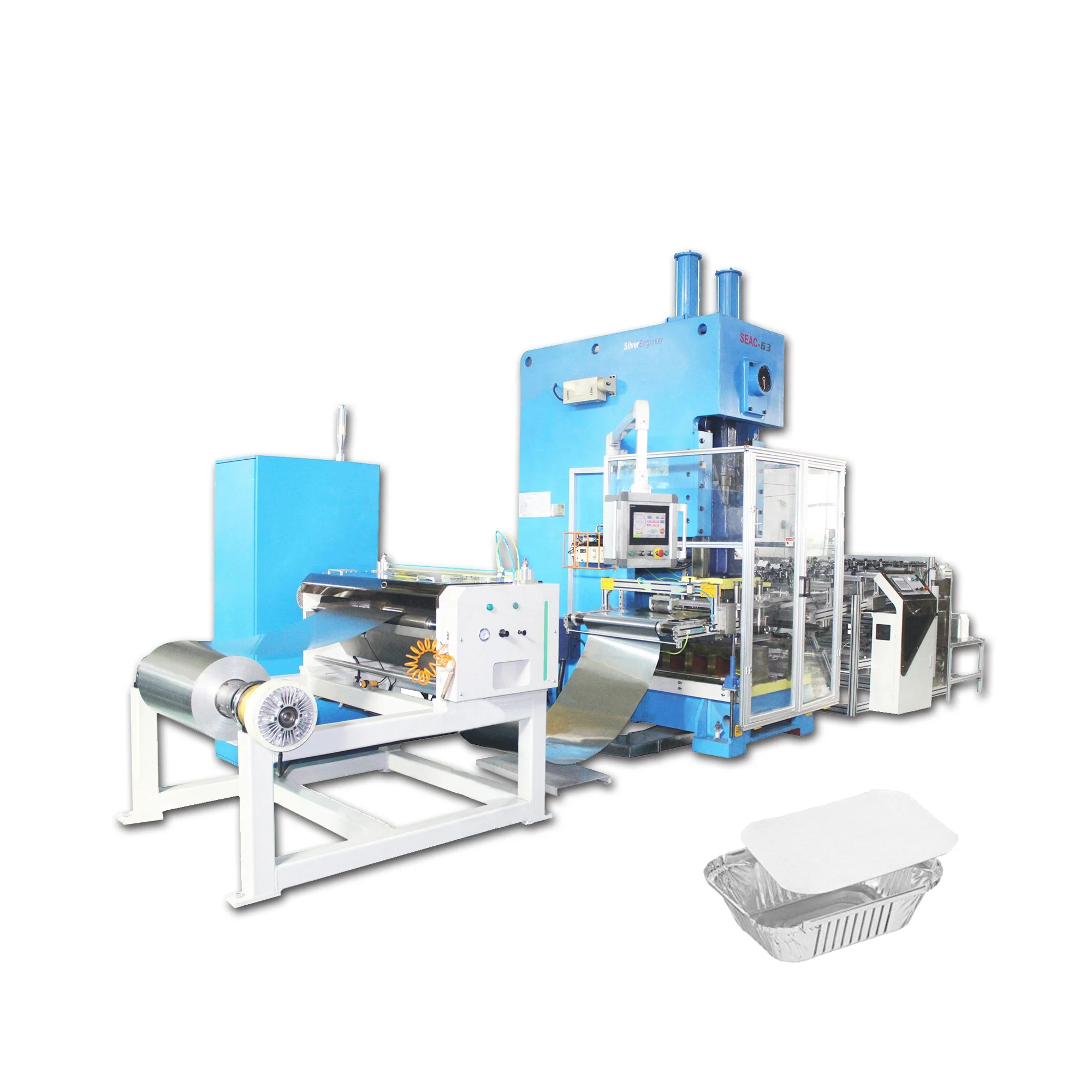 High Precision Mechanical Power Aluminium Box Foil Trays Dishes Container Making Machine With Stacker