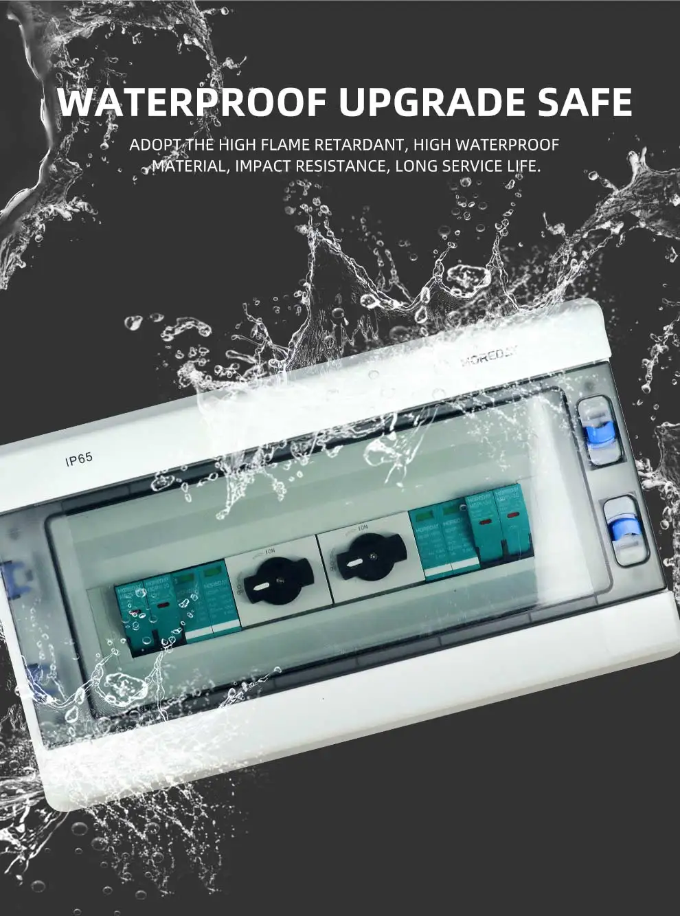 Solar PV Array Combiner Box For 4 String 4 in 1 out Customizable Solar Panel DC 600V 1000V  With DC MCB SPD FUSE
