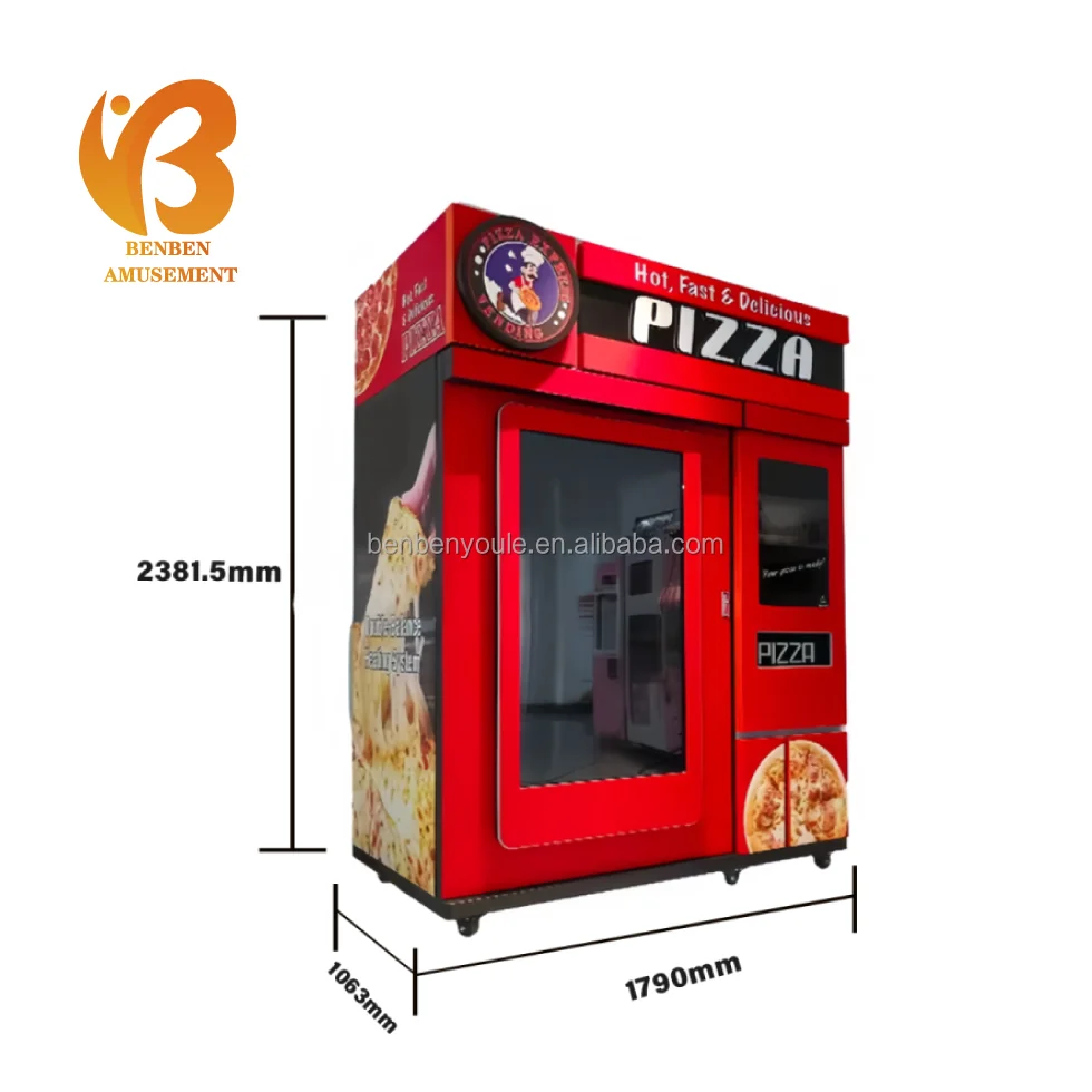 Full-Automatic Self-Vending Instant Food Pizza Machine Coin-Operated with Elevator and Touch Screen