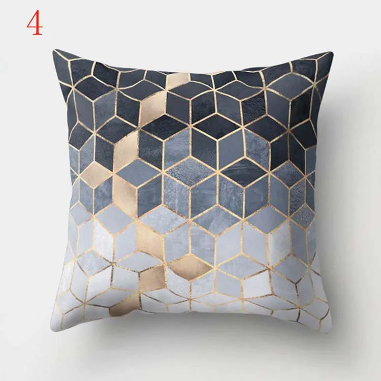 Soft Peach Skin Pillow Cushion Cover Marble Geometric Sofa  Pillow Covers for Sofa car