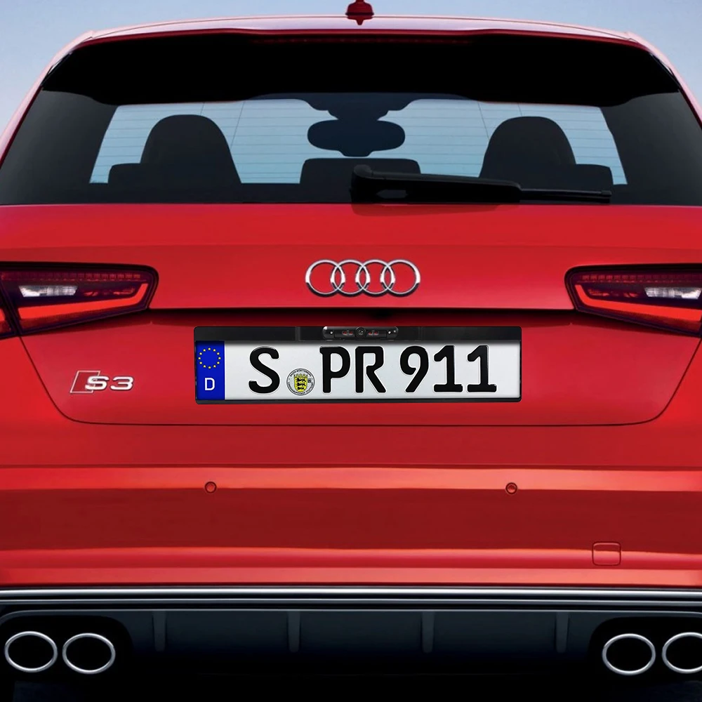 EU license plate camera IR night vision front reverse dual control car camera with 2.4G Transmitter and Receiver