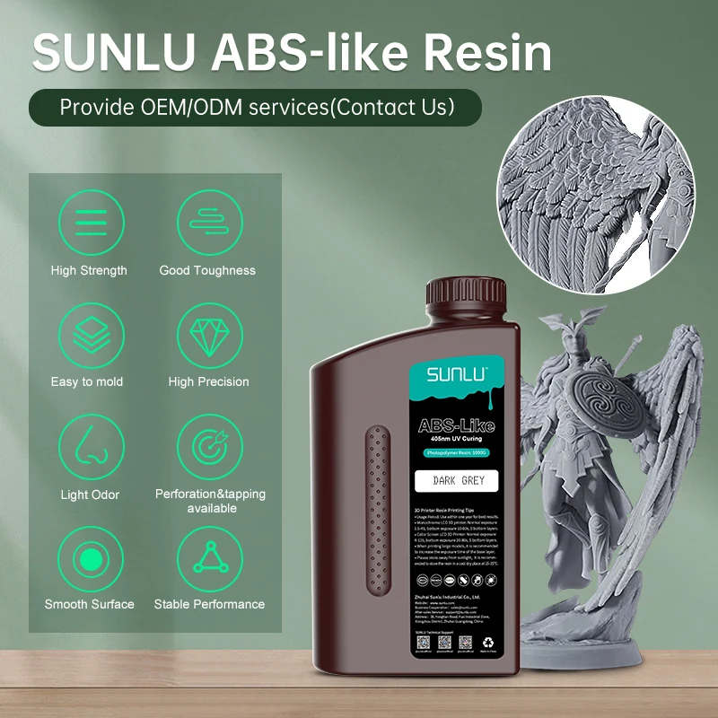 SUNLU 4k 6k 8k lcd dlp 3d printer photosensitive resin 405nm sla uver uv sensitive resin ABS like 3d resin