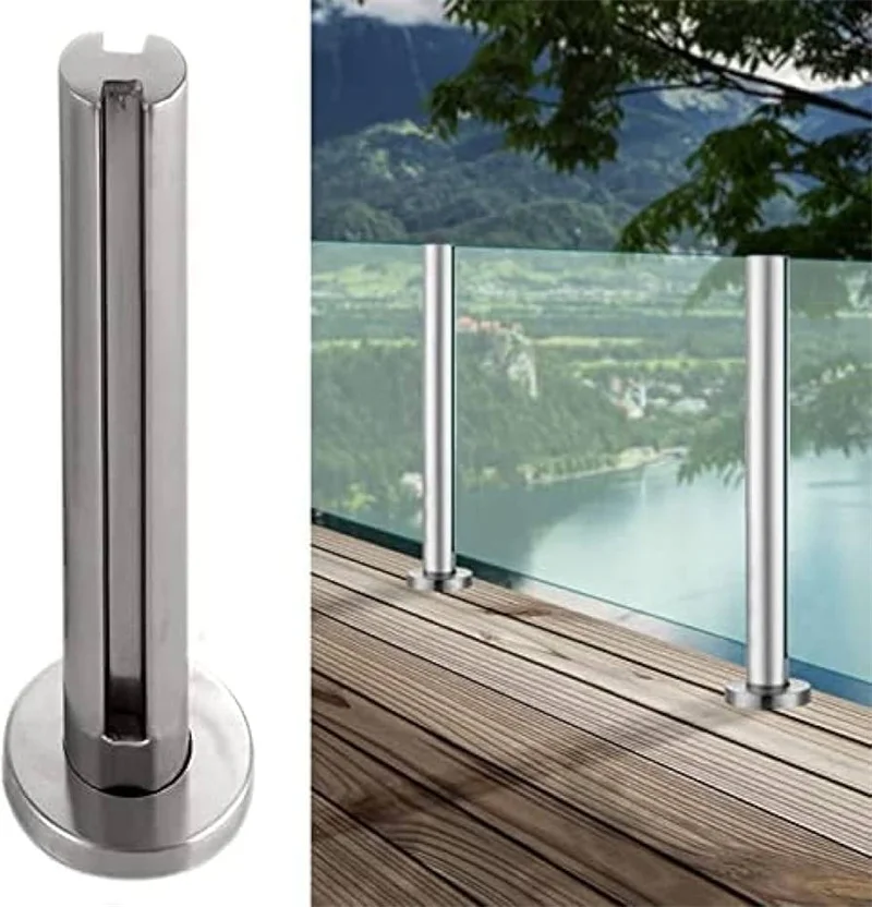 Stainless Steel Outdoor Tube Rod Handrail Holder Glass Balcony Railing Stairs Balustrades Handrails System Decks Outdoor