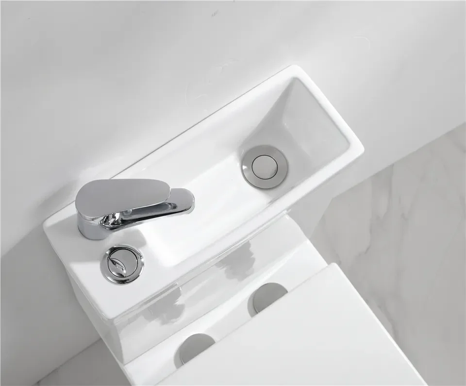 2 in 1 water saving commode ceramic toilet bowl and hand wash basin combination combo wc toilet set with built in sink