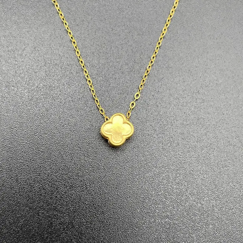 Factory direct sale 3D hard gold 999 pure gold four-leaf clover pendant can be used as necklace or bracelet gold jewelry