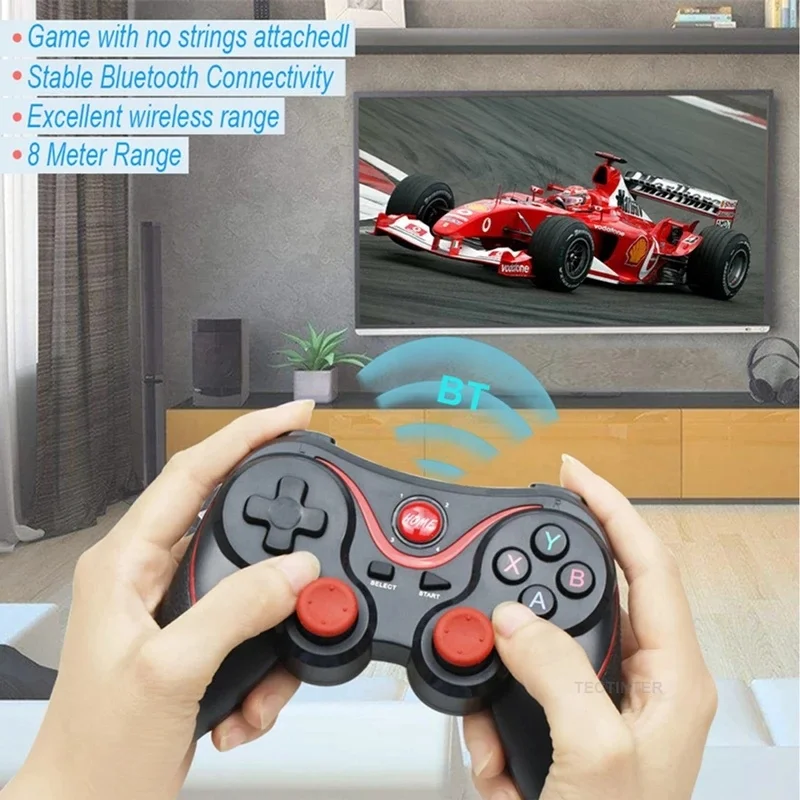 T3 X3 wireless gaming controller PC Game Controller Support Blue tooth BT3.0 Joystick For Mobile Phone Tablet TV Box Holder