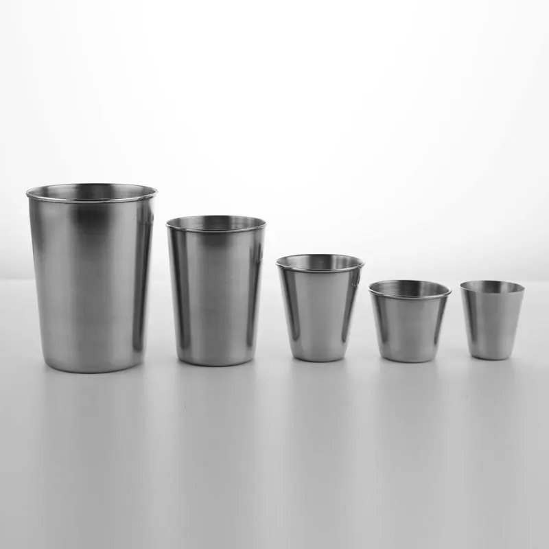 
wholesale 500ml stainless steel single wall beer wine shot glasses 