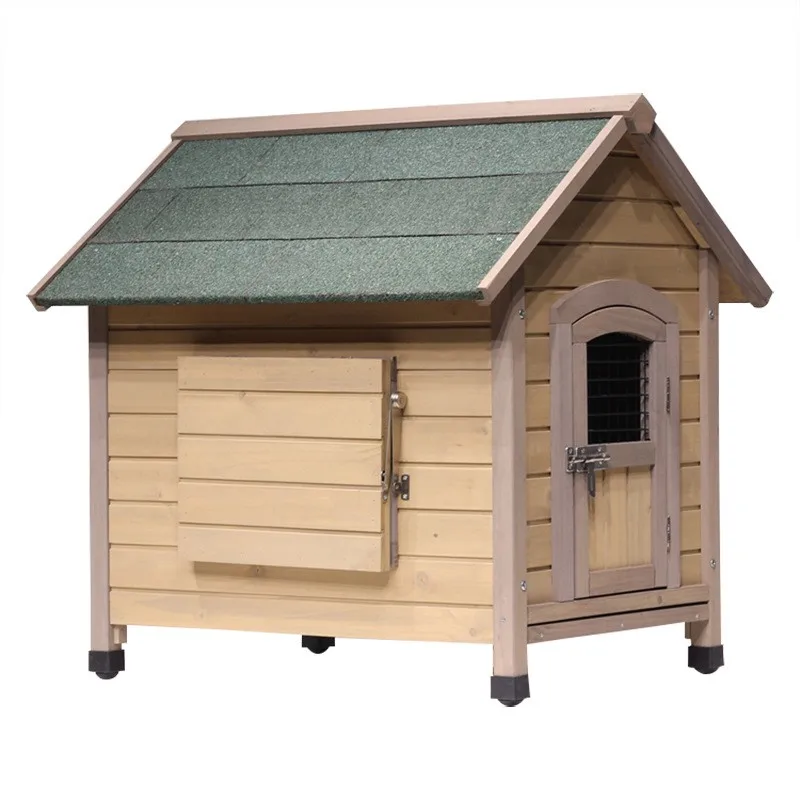 L  Solid Wood Embalmed Dog House Medium Small Large Rain Proof Outdoor Pet Cage