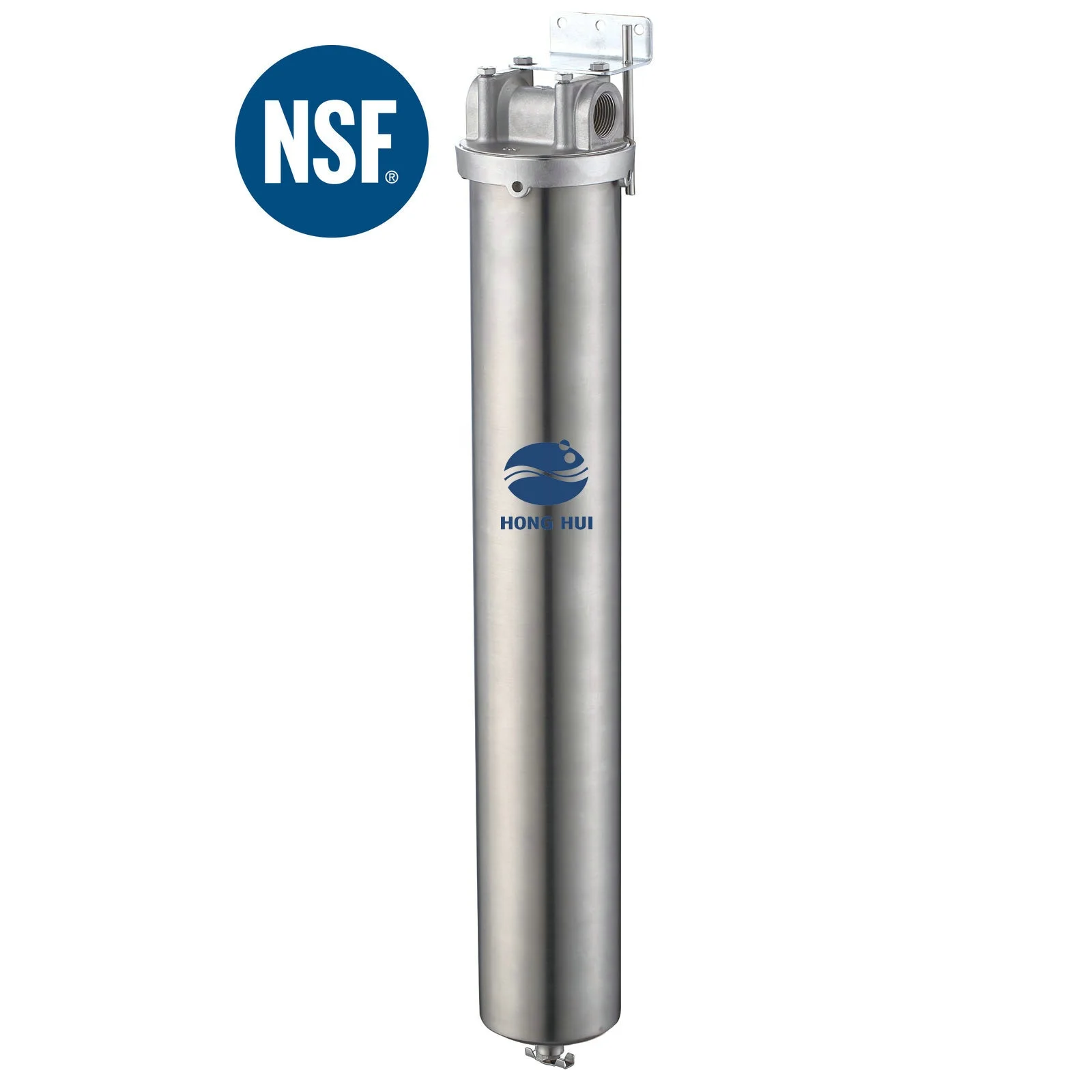 HONG HUI HN-20A NSF Certificate 20 Inch High Pressure Water Filter Housing Stainless Steel Water Filter Housing