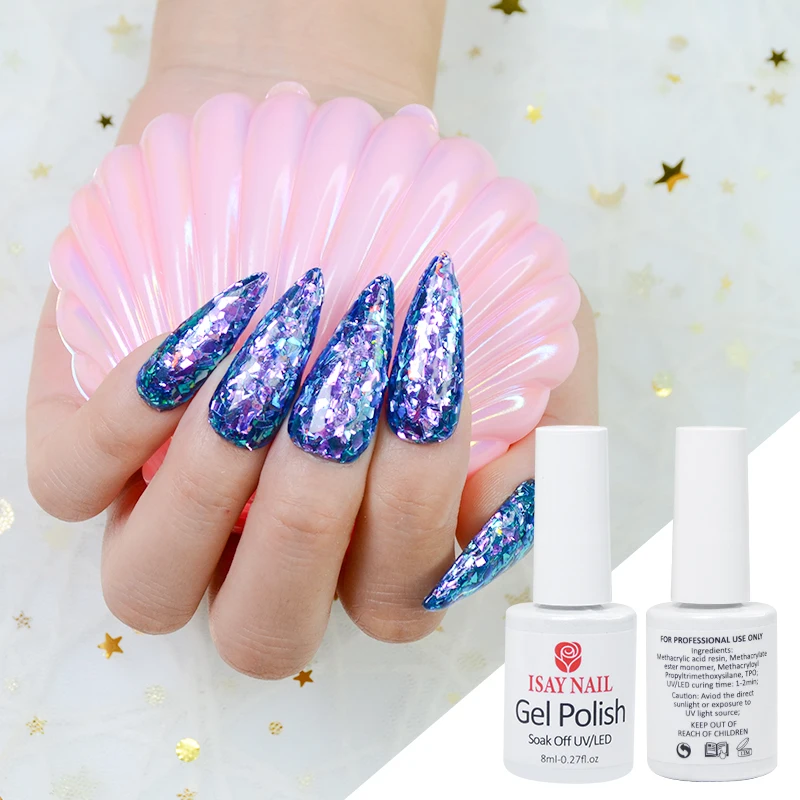 High Quality 8ml UV Glitter Nail Gel Polish Colors Peel off Nail Polish Wholesale Base Coat Top Coat Custom Logo