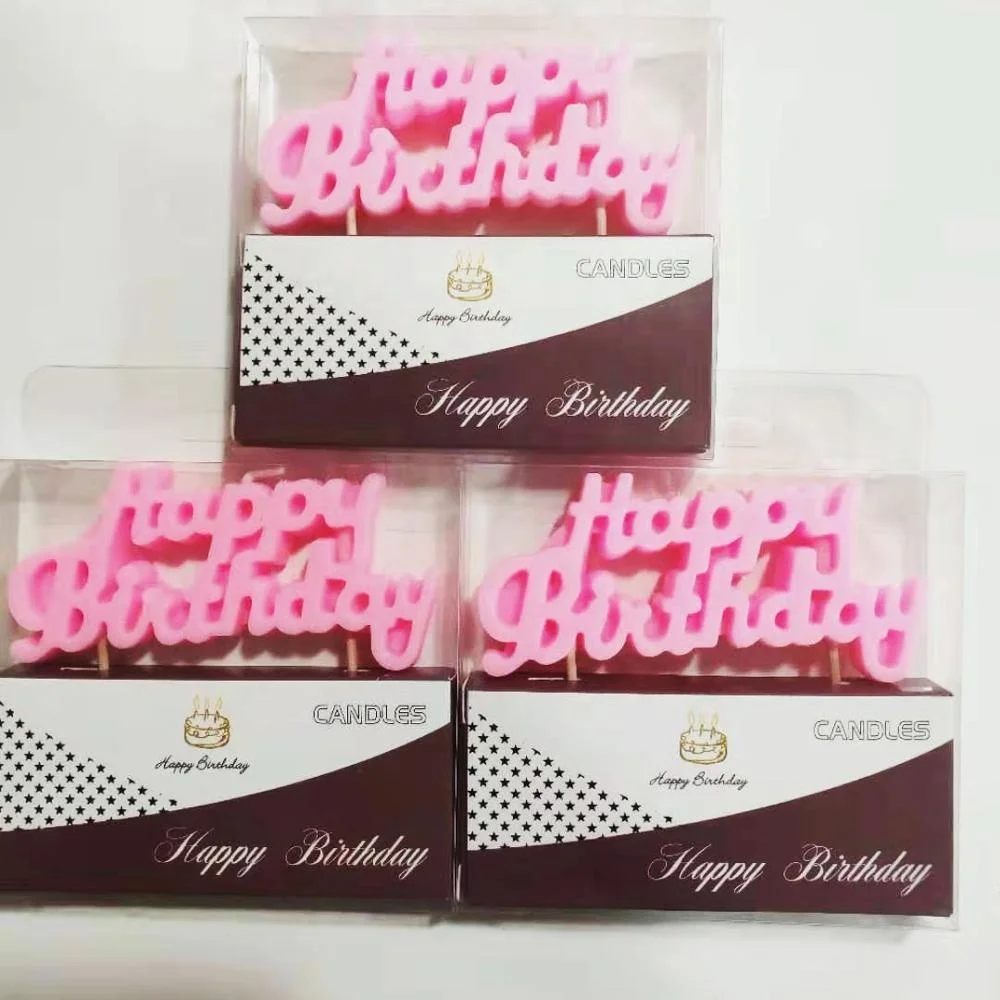 Wholesale Smokeless PVC Package Party Decor Letter Cake Candle Custom Design Metallic Gold Alphabet Happy Birthday Candle