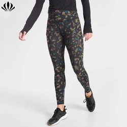 High Impact Custom Workout womens tight Wholesale Reflective Pattern Leggings Recycled Polyester Yoga Pants for Women