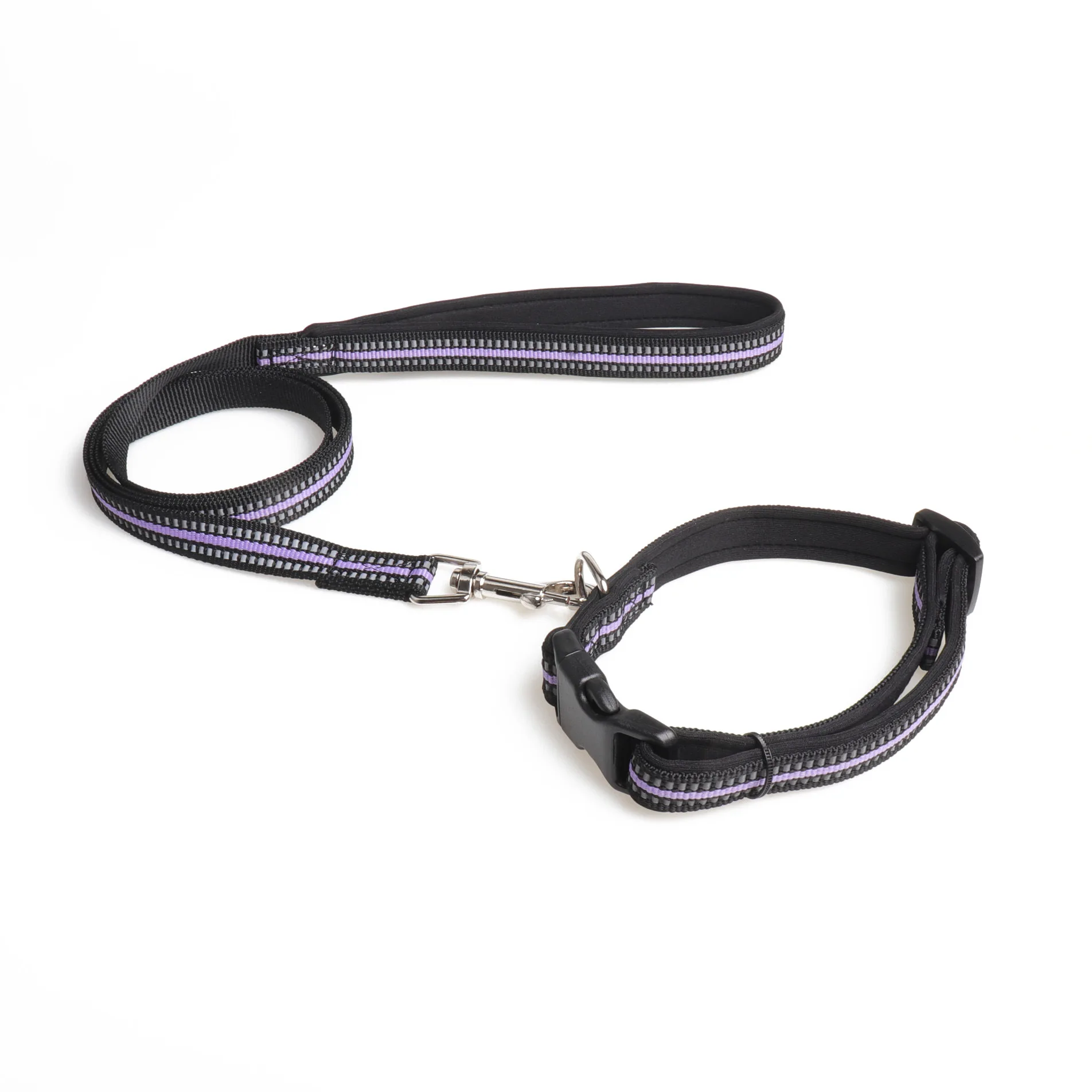 Wholesale Custom Brand Neoprene padded Pet Dog leads Adjustable Nylon Reflective Pet Dog Collar with Matching Leash