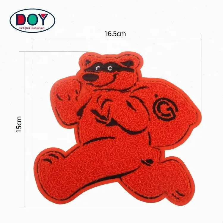 Personalized Design Custom Anime Cartoon Bear Animal Logo Embroidered Chenille Badge Patch for Kids